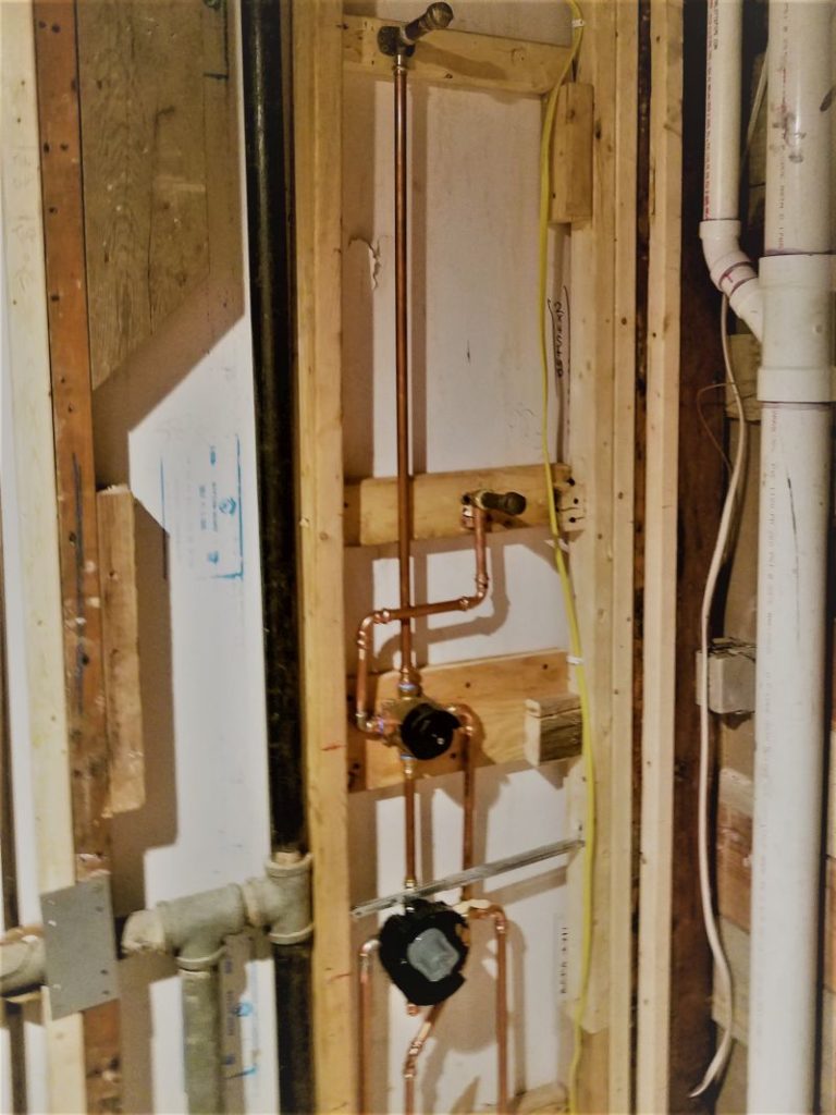 Piping for a shower install